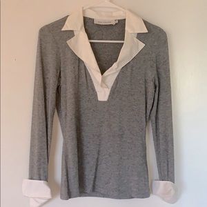 Anne Fontaine French Cuff Collared Tee